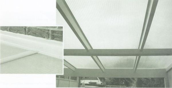detail van serre dak en muuraansluiting